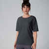 Majica kratkih rukava za fitness 520 široka ženska siva