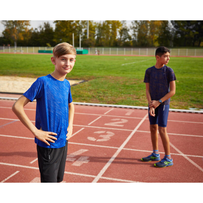 Laufshirt Kinder ohne Naht - Care indigoblau