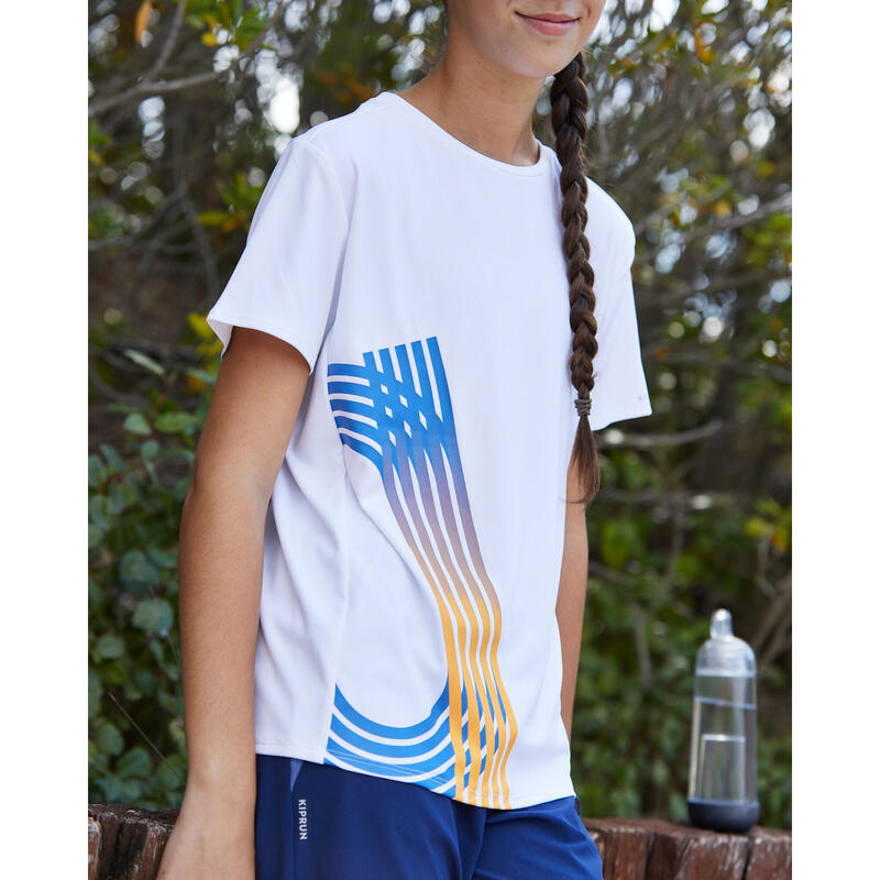 Ademend hardloop T-shirt voor kinderen Dry+ wit