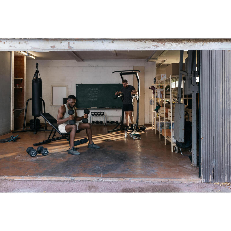 Haltères de cross training et musculation 15 kg - dumbbell hexagonale noire