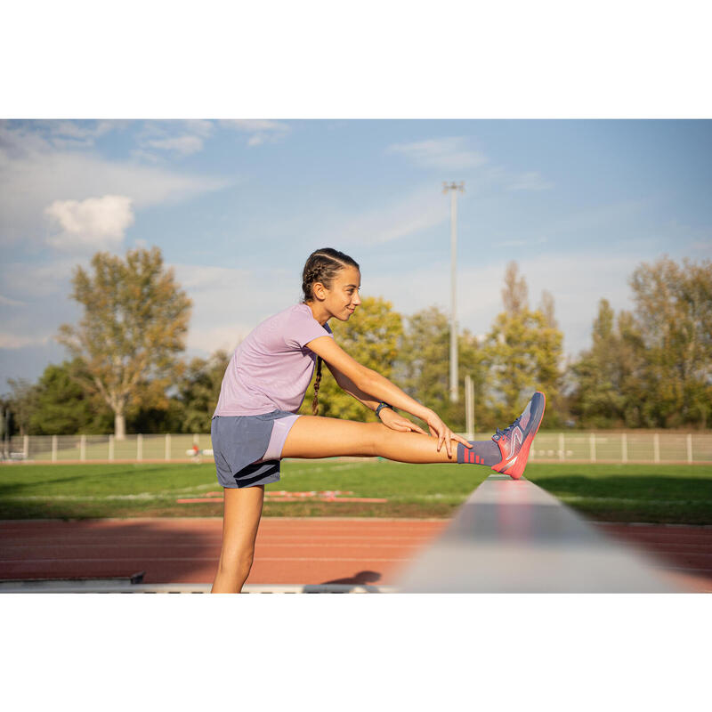 KIPRUN CARE Girls' seamless running T-shirt - Mauve