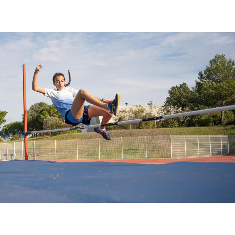 Calções de Atletismo respiráveis Menina - KIPRUN DRY + 2 em 1 azul marinho