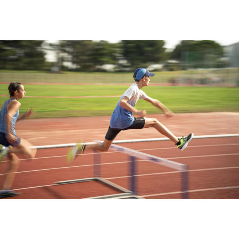 Maglia running bambino SKINCARE seamless bianco-azzurro