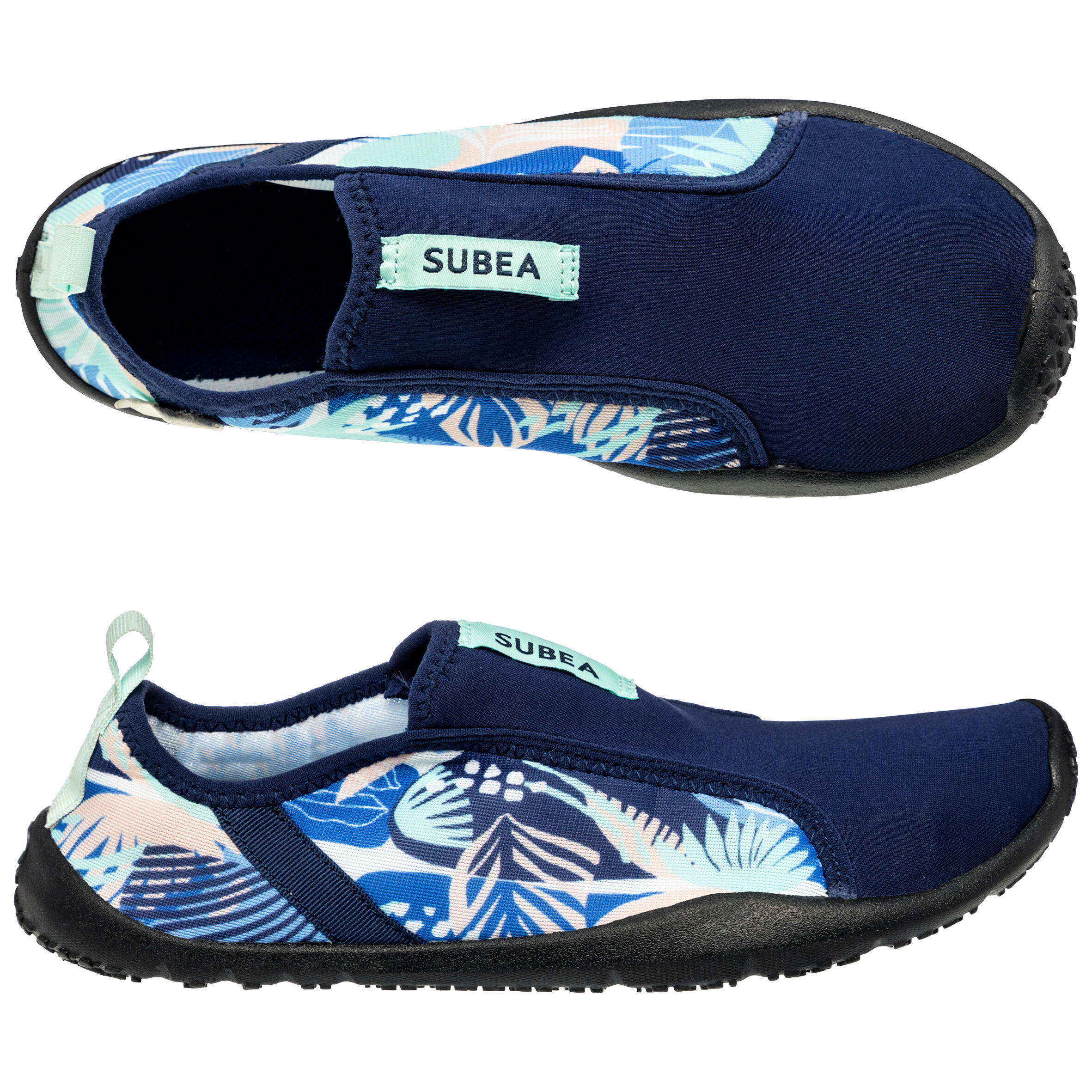 Adults elasticated aquashoes - Aquashoes 120 leaf black soles 2/6