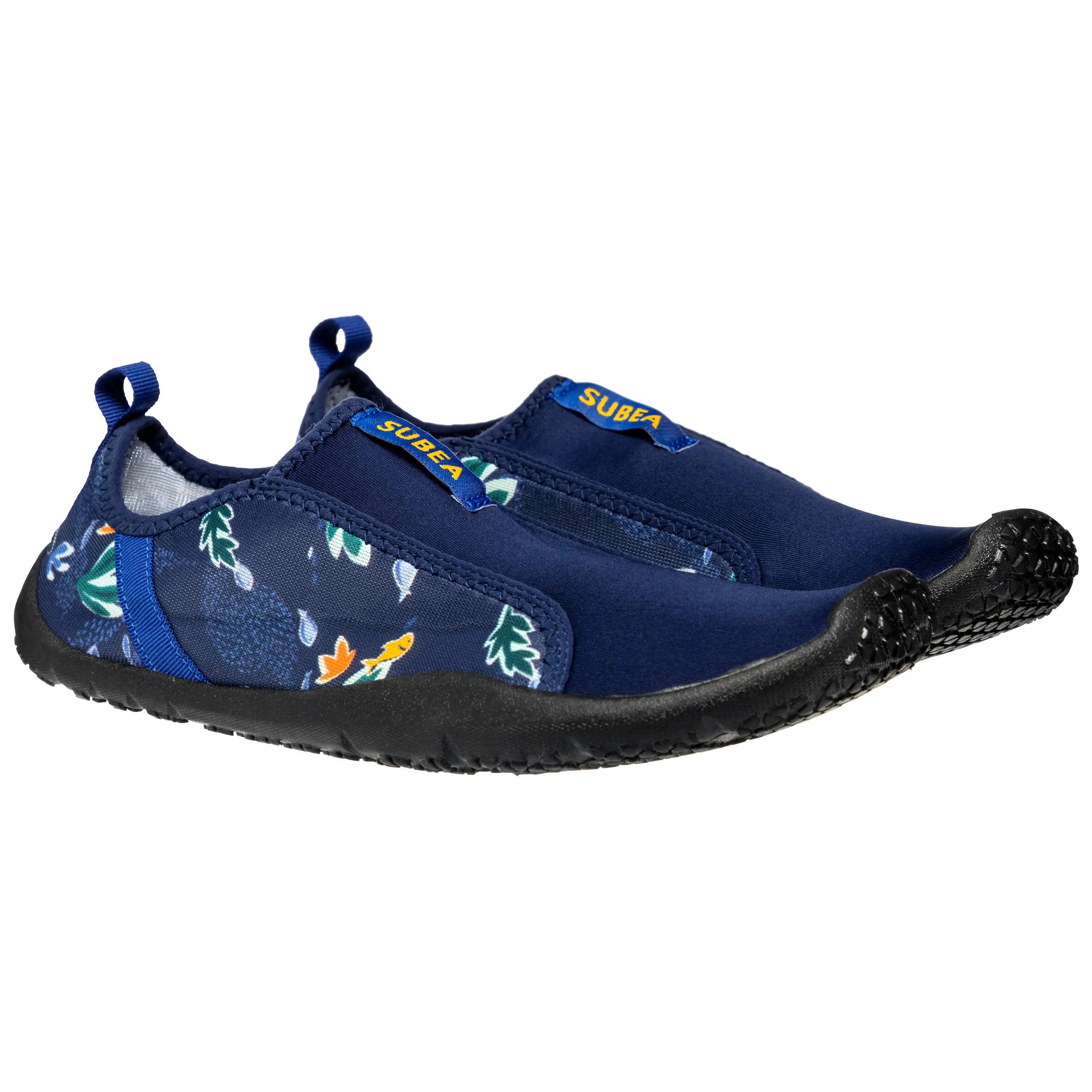 Chaussures aquatiques élastiques, Aquashoes 120 Med sea semelles noires 7/8