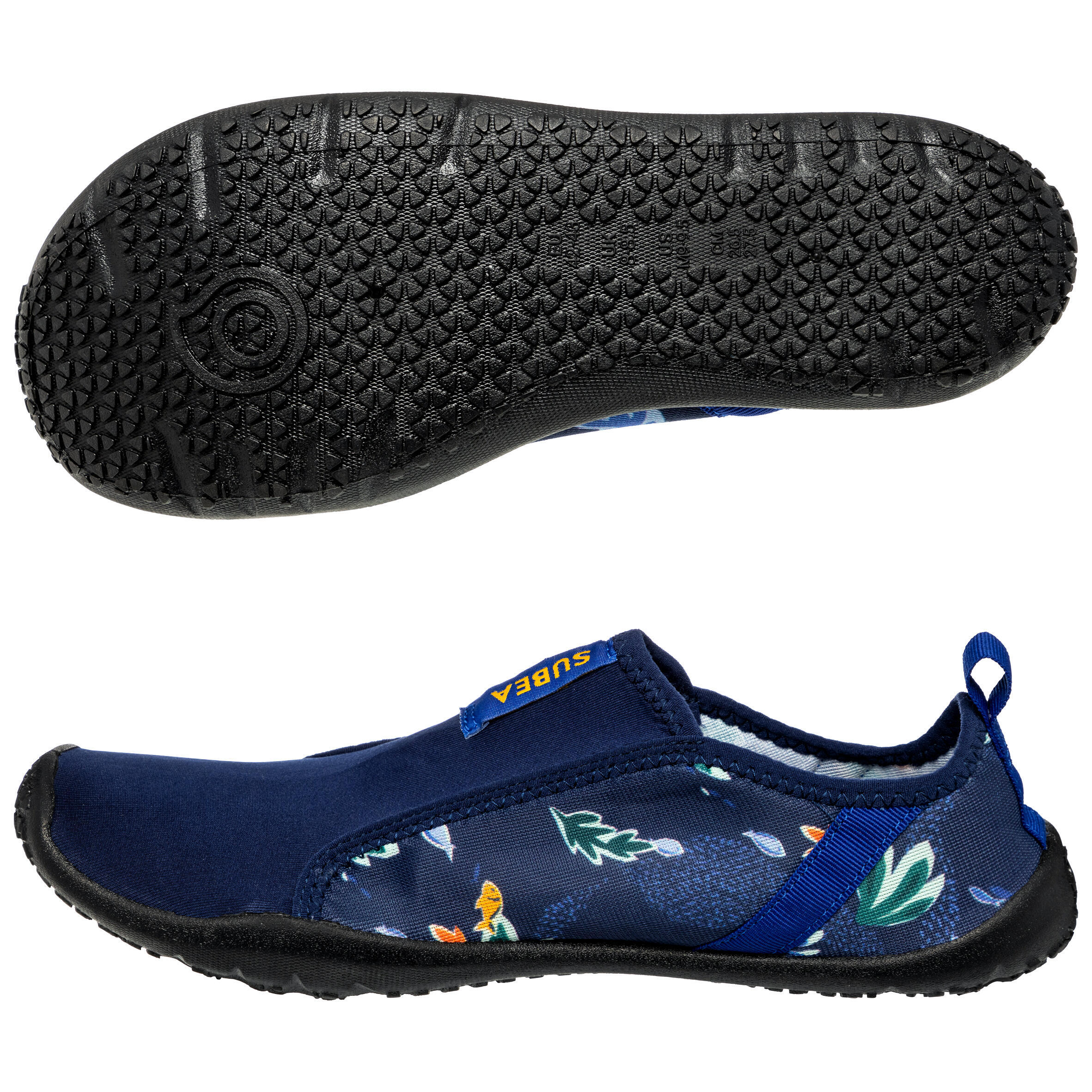 Aquaschuhe Damen/Herren elastisch - 120 Med Sea schwarze Sohlen 3/6