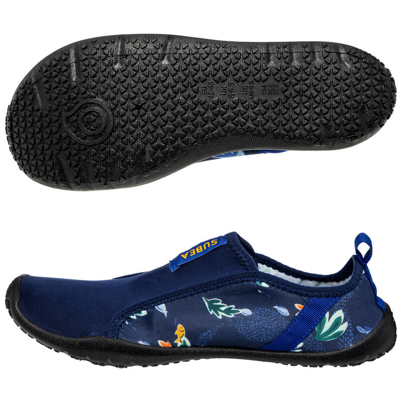 Chaussures aquatiques élastiques Adulte - Aquashoes 120 med Sea semelles noires