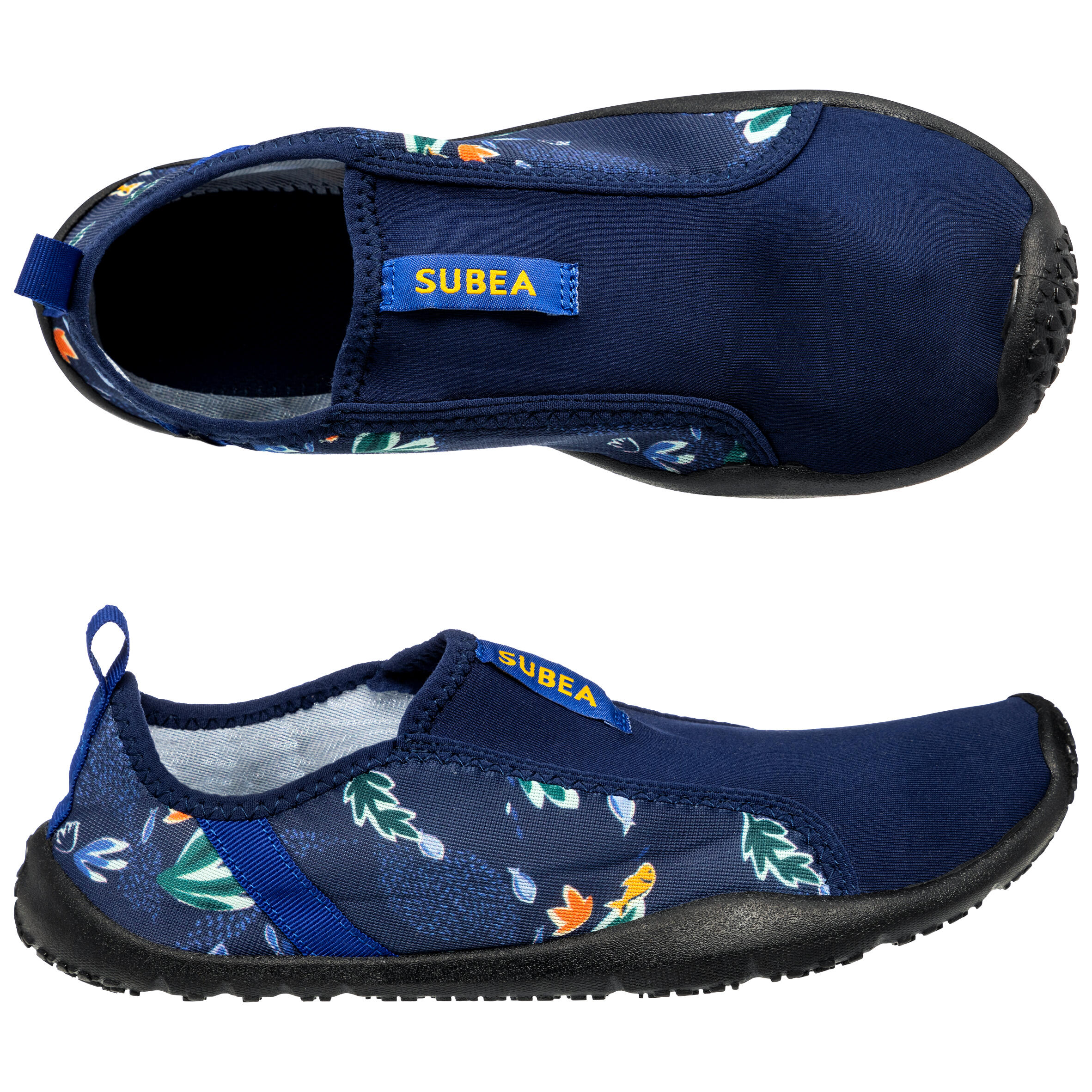 Adults elasticated aquashoes Aquashoes 120 med sea black soles Decathlon