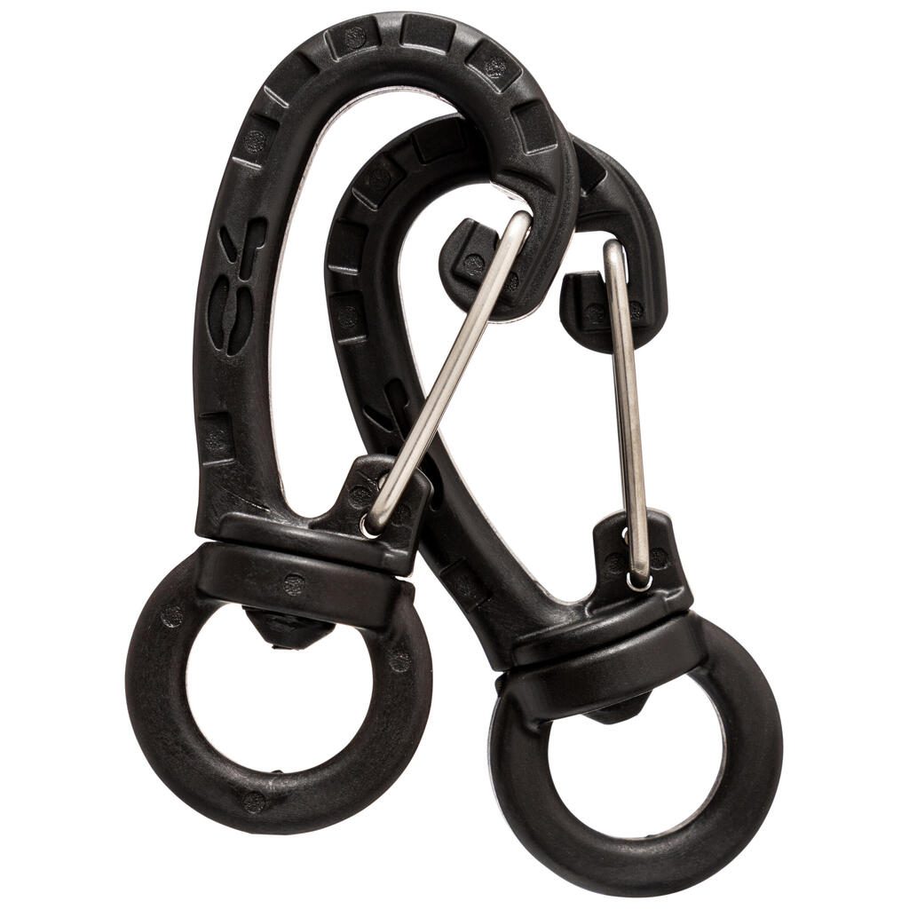 KIT 2 NYLON PIVOTING CARABINERS C4 CARBON FOR SPEARFISHING