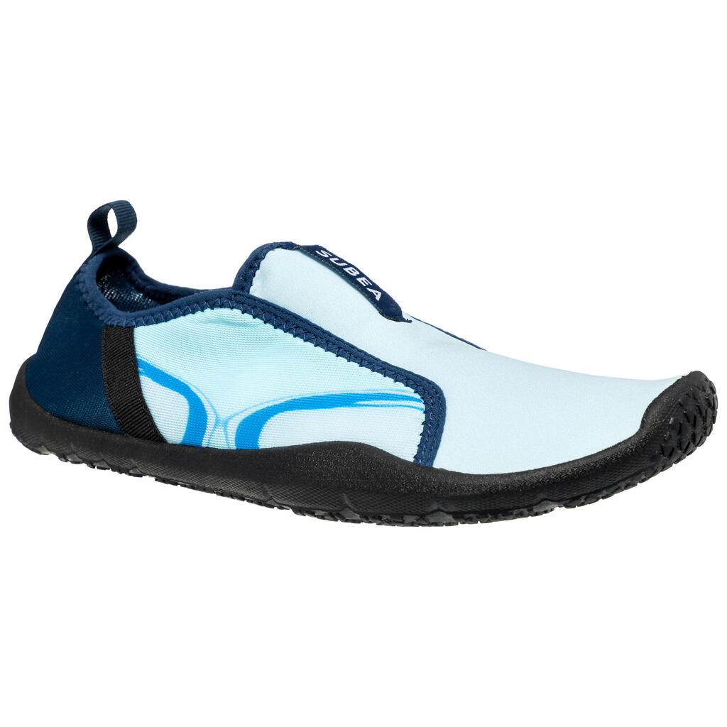 Chaussures aquatiques élastiques Adulte - Aquashoes 120 Vague bleue