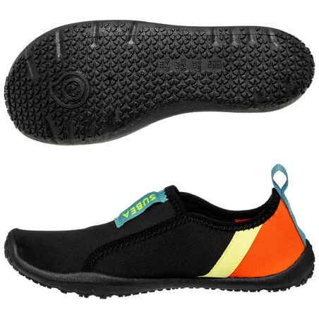 Kid's elasticated aquashoes - Aquashoes 120 black orange