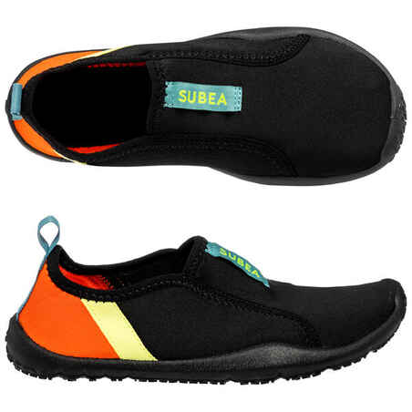 Kid's elasticated aquashoes - Aquashoes 120 black orange