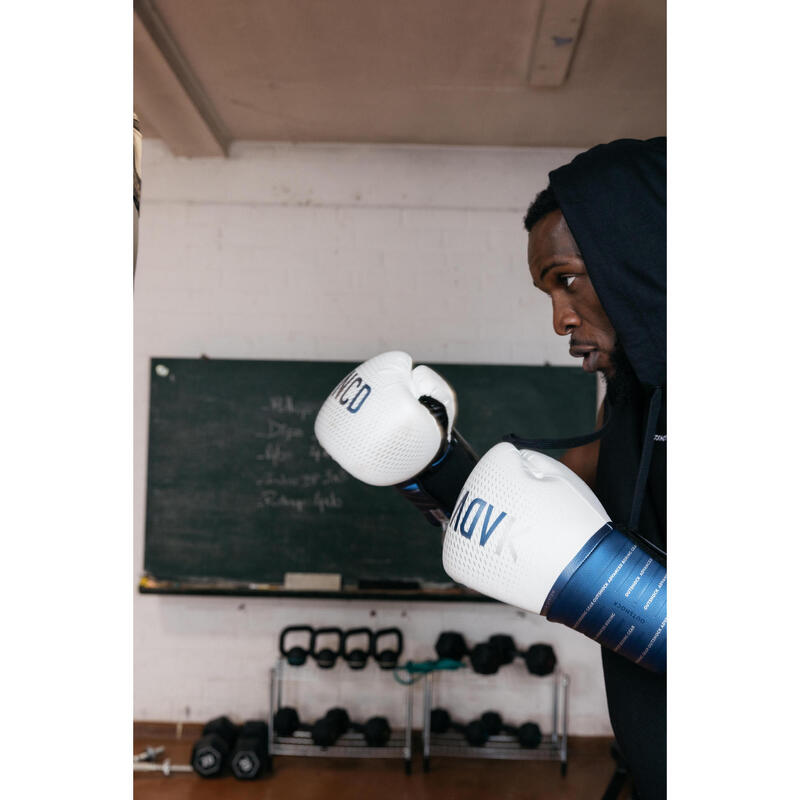 LUVAS DE BOXE 500 - BRANCO/AZUL