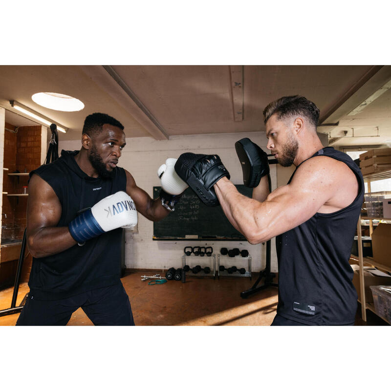 GANTS DE BOXE 500 - BLANC/BLEU