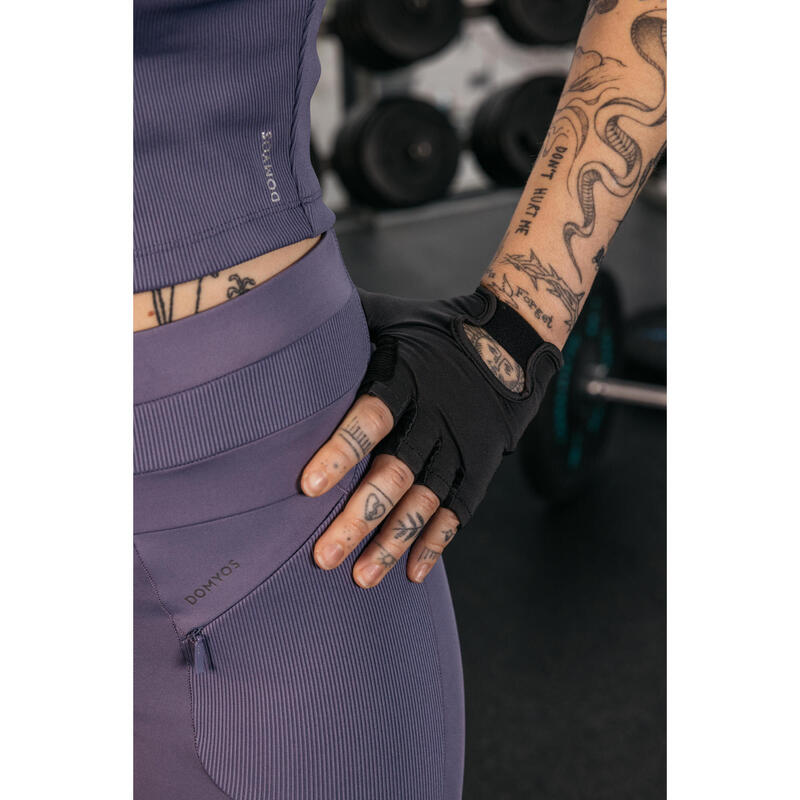 Guanti donna bodybuilding traspiranti grigi