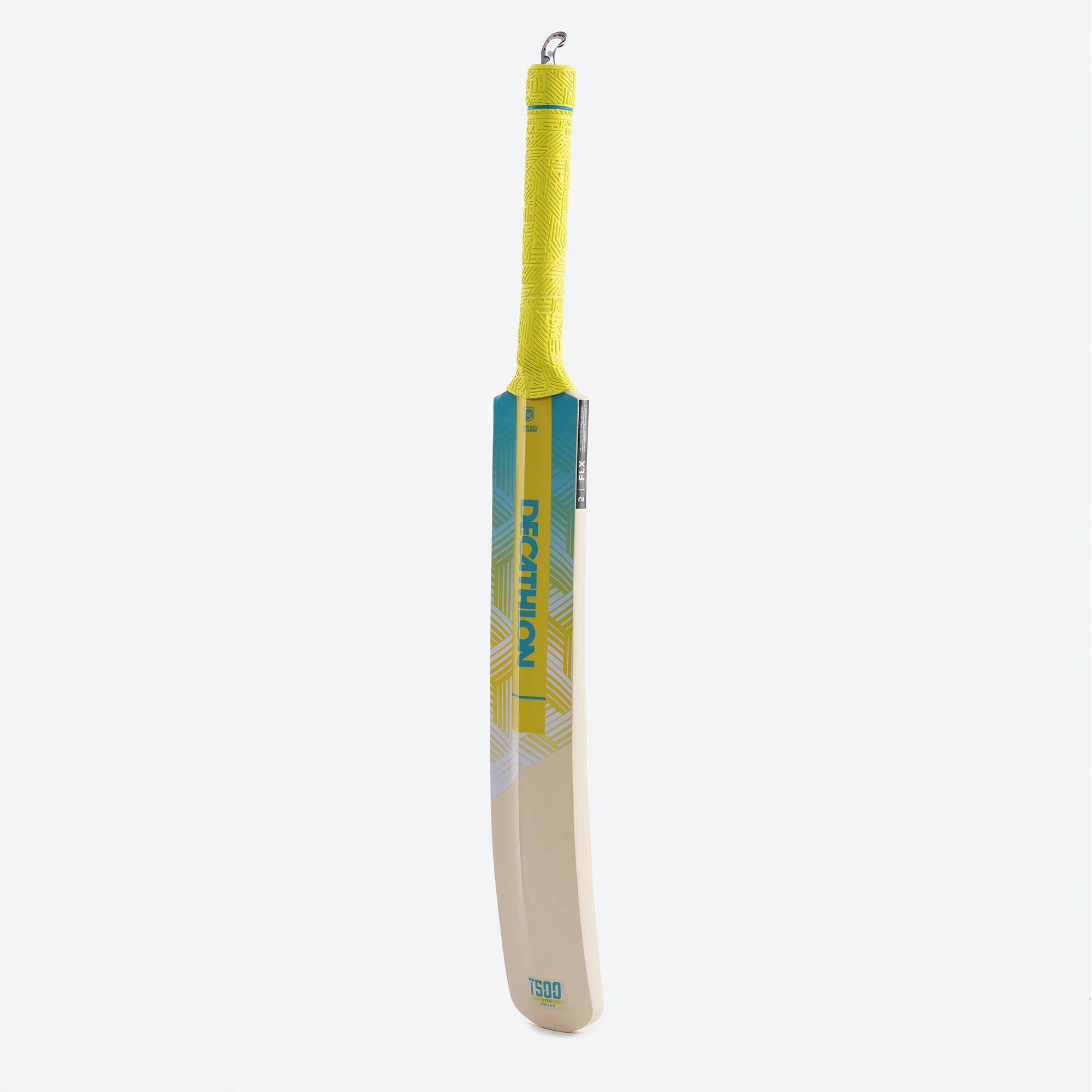 Kids Cricket Bat Size 4 for Tennis Ball T500 Light - Lime & Turquoise -  4