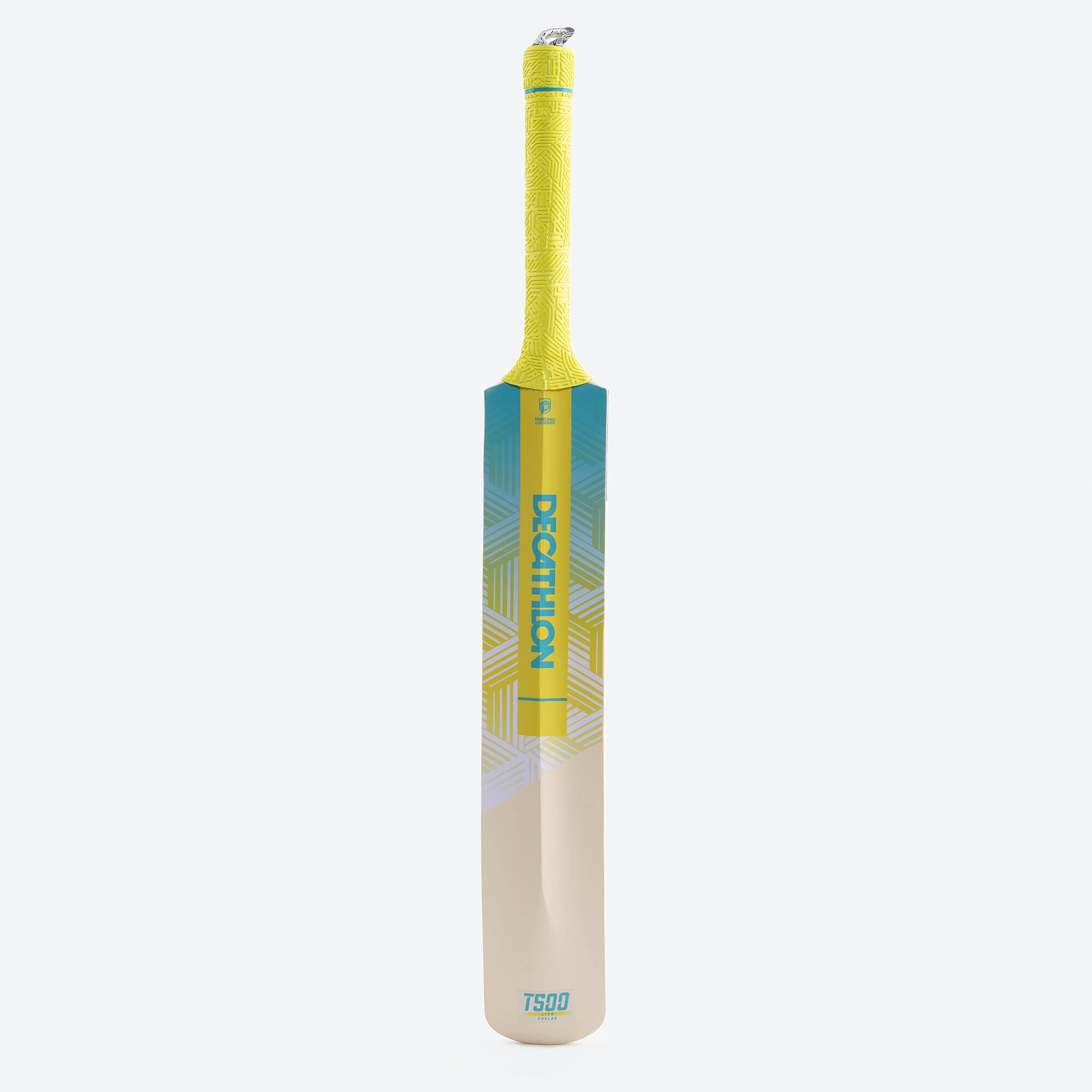 Kids Cricket Bat Size 4 for Tennis Ball T500 Light - Lime & Turquoise -  1