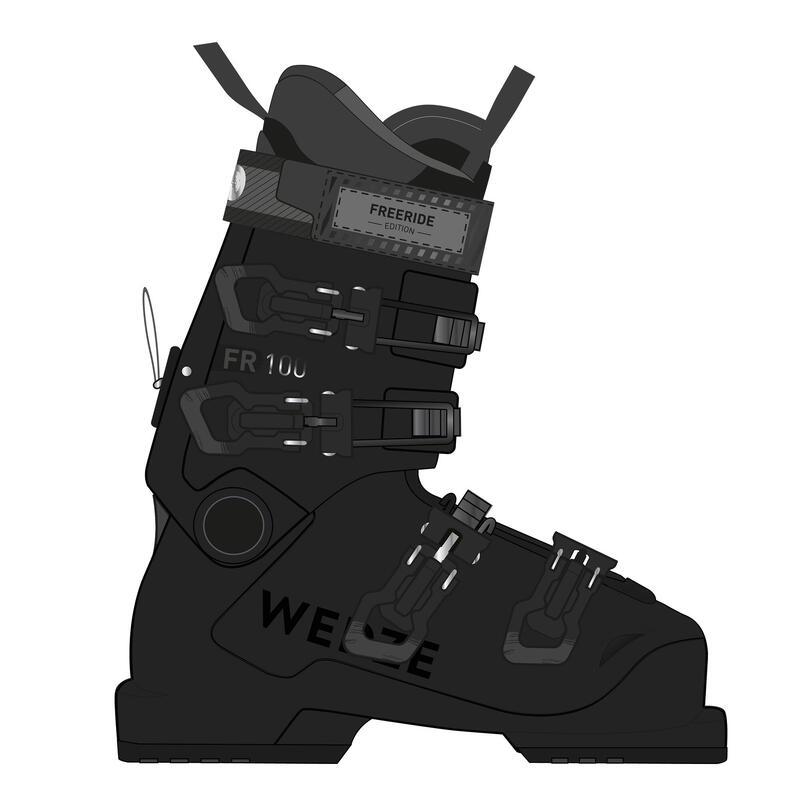 BOTAS ESQUÍ ALPINO FREERIDE ESQUÍ TRAVESÍA ADULTO WEDZE FR 500 LOWTECH  FLEX 100