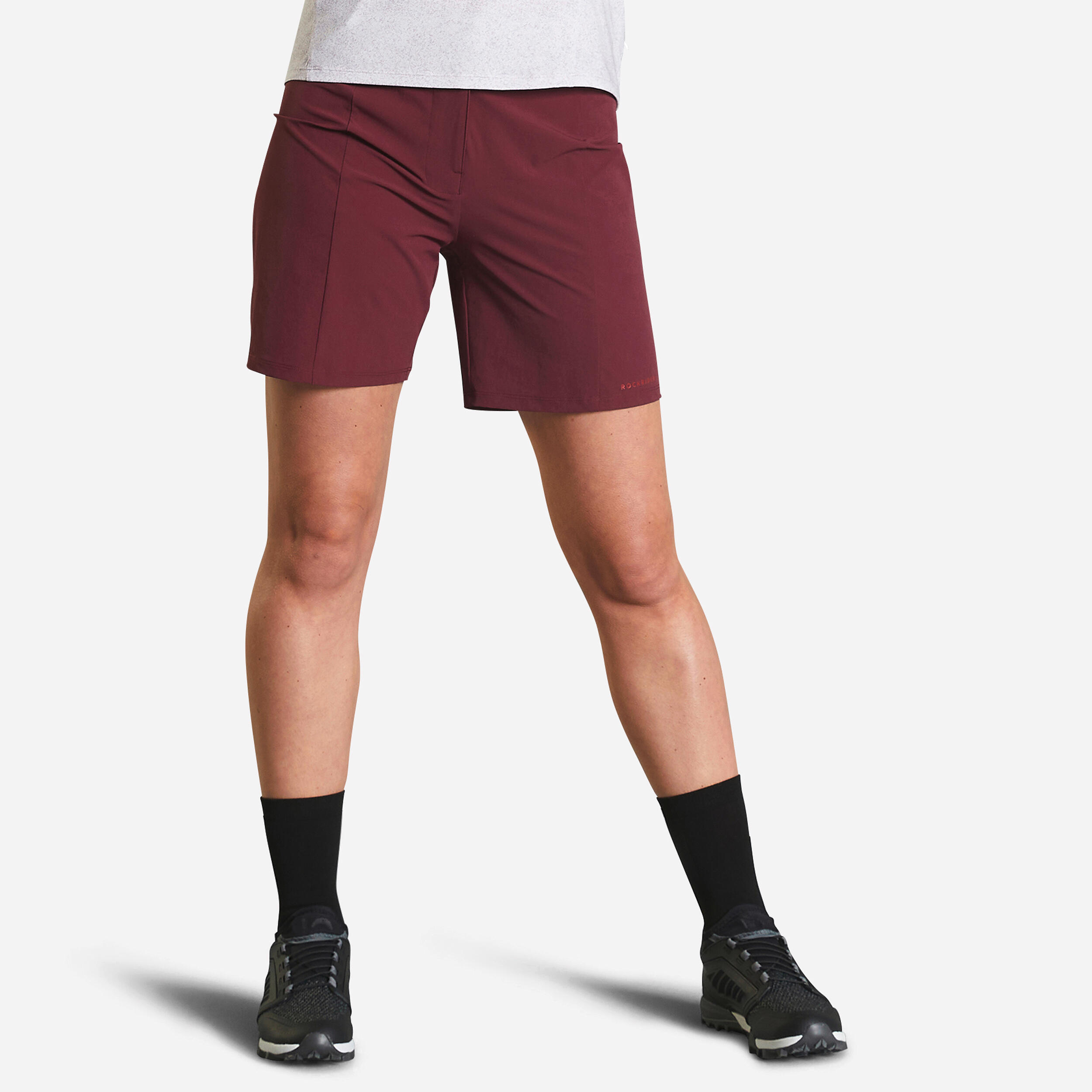 Women's Mountain Biking Shorts Expl 500 - Burgundy 1/12