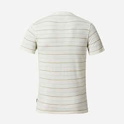 Men’s short-sleeved Merino wool hiking travel t-shirt - TRAVEL 500 white