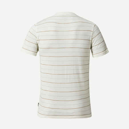 Vyriški trumparankoviai marškinėliai su merinosų vilna „Travel 500“, balti