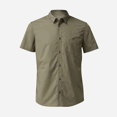 Camisa de montaña y trekking manga corta Hombre Forclaz Travel 100