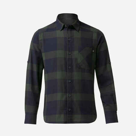 Camisa de cuadros leñadora de trekking para Hombre ForclazTravel100 verde