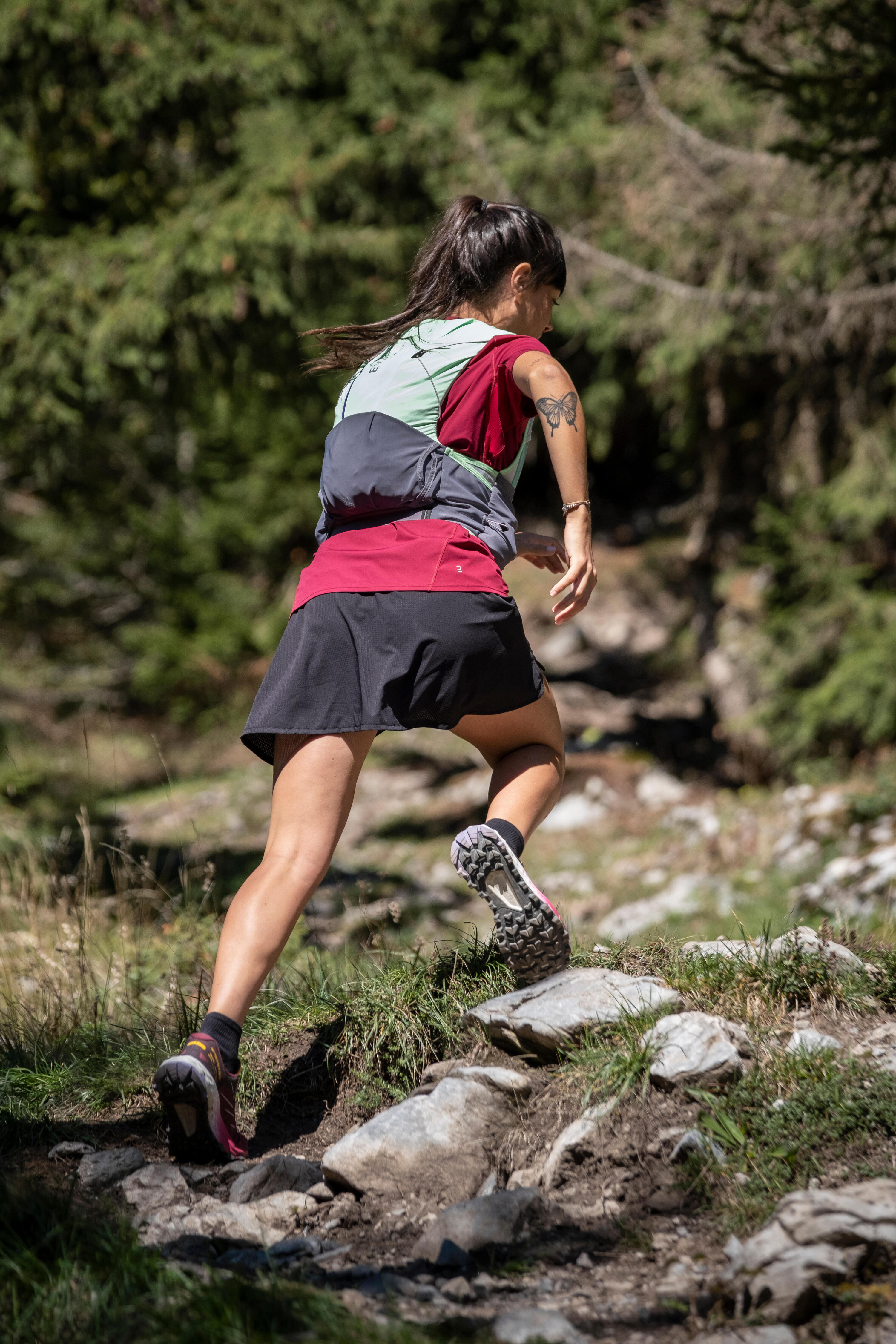 Falda-Pantalón Trail Running Mujer Negro 14/14