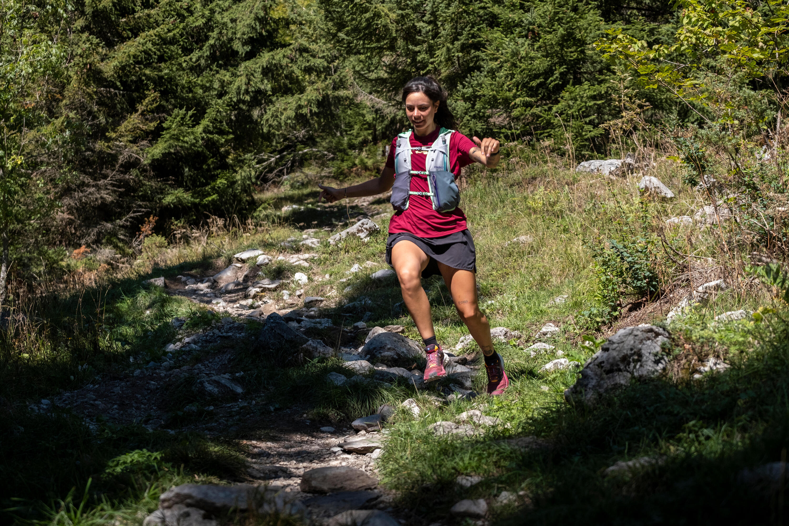 Falda-Pantalón Trail Running Mujer Negro 13/14