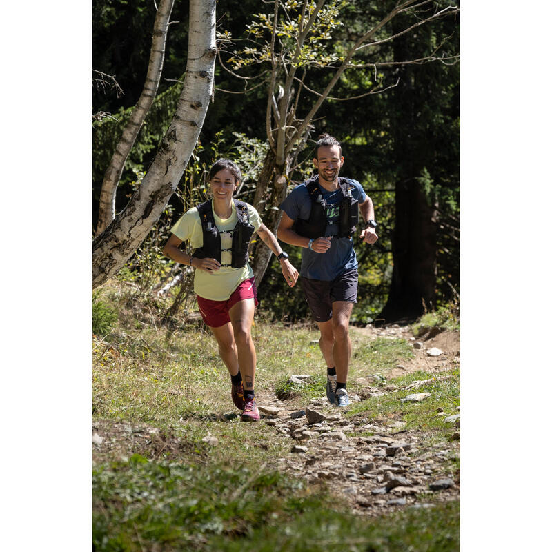 Baggy trailshort voor dames frambozenrood