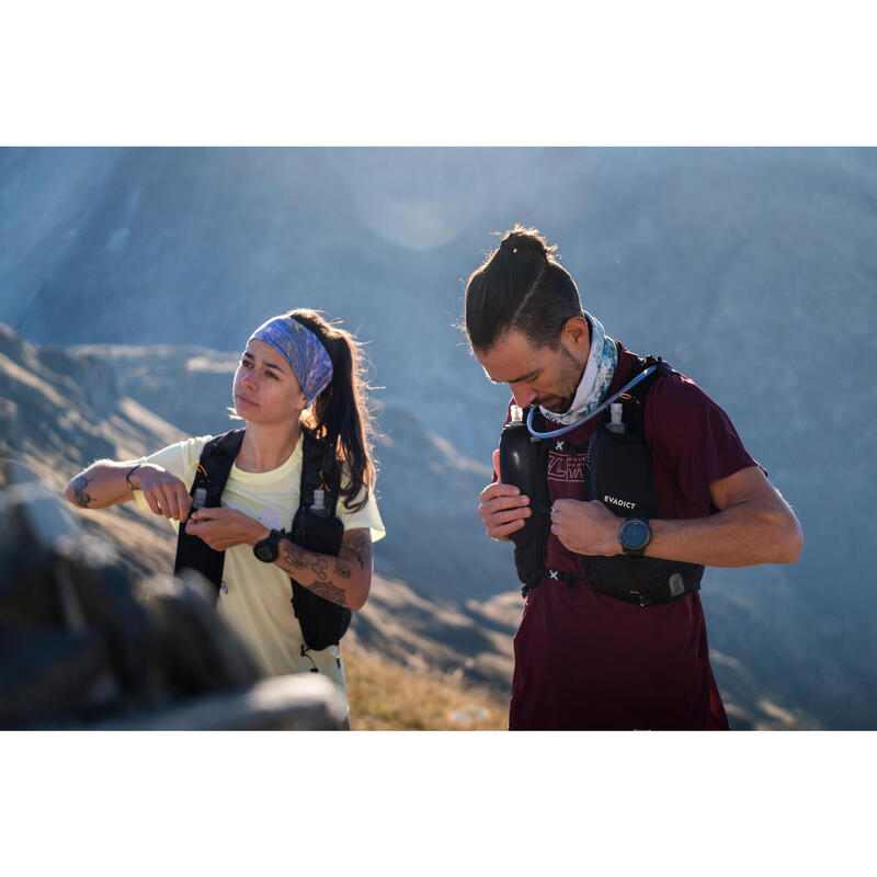 Laufshirt kurzarm Trailrunning Damen - hellgrün mit Grafikprint