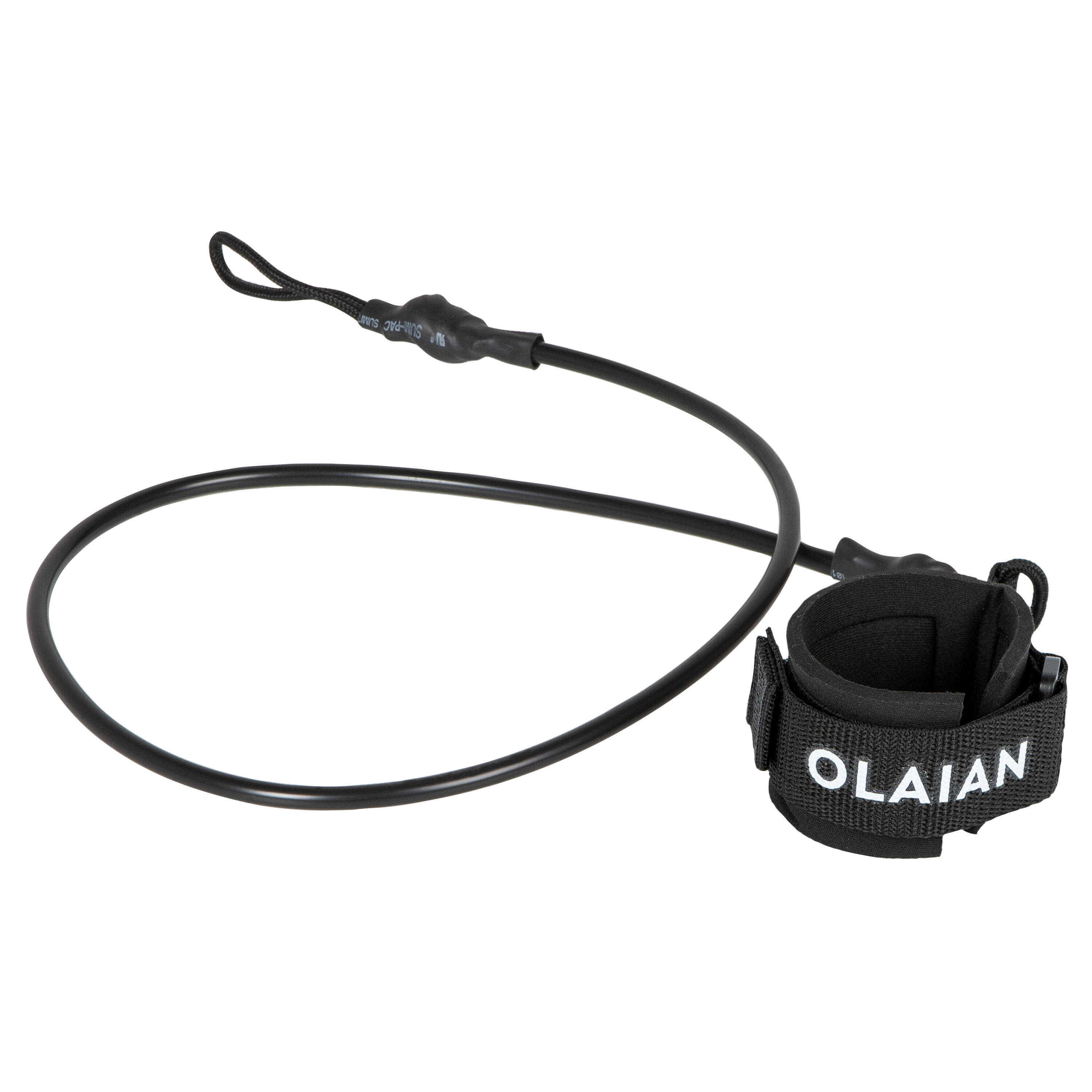100 BODYBOARD wrist leash for beginners - Black -  1