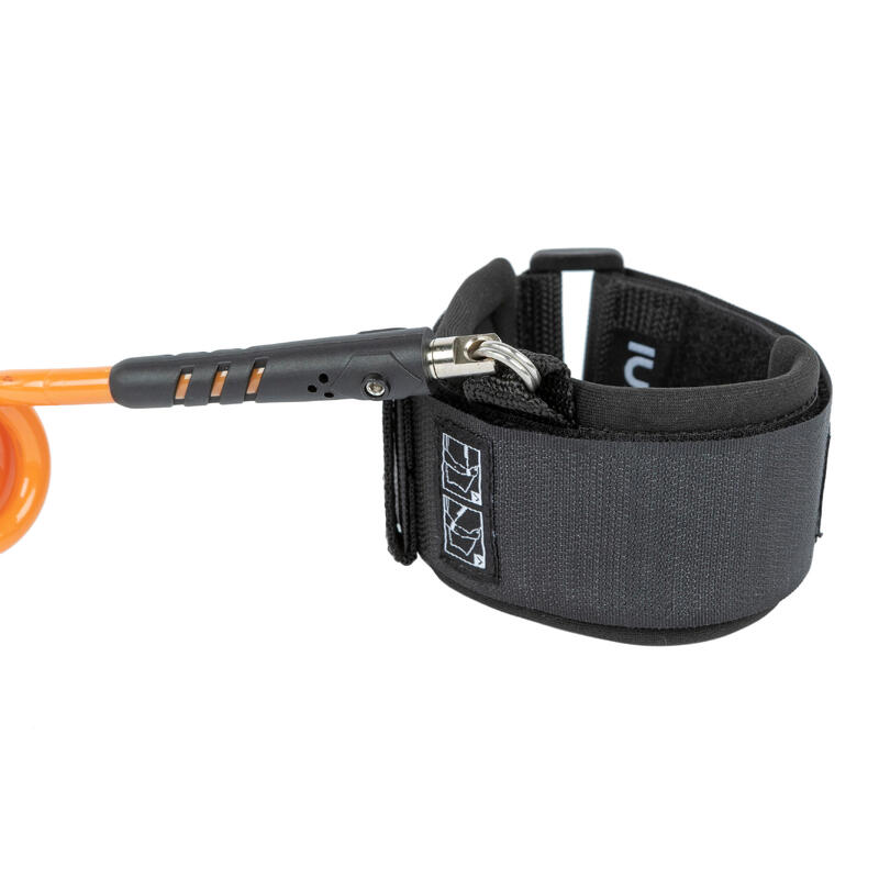 Leash bodyboard 500 orange 2 en 1 poignet biceps. Plug inclus