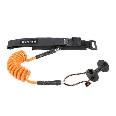 Bodyboard Leash 500 orange 2 in 1 wrist biceps Plug included