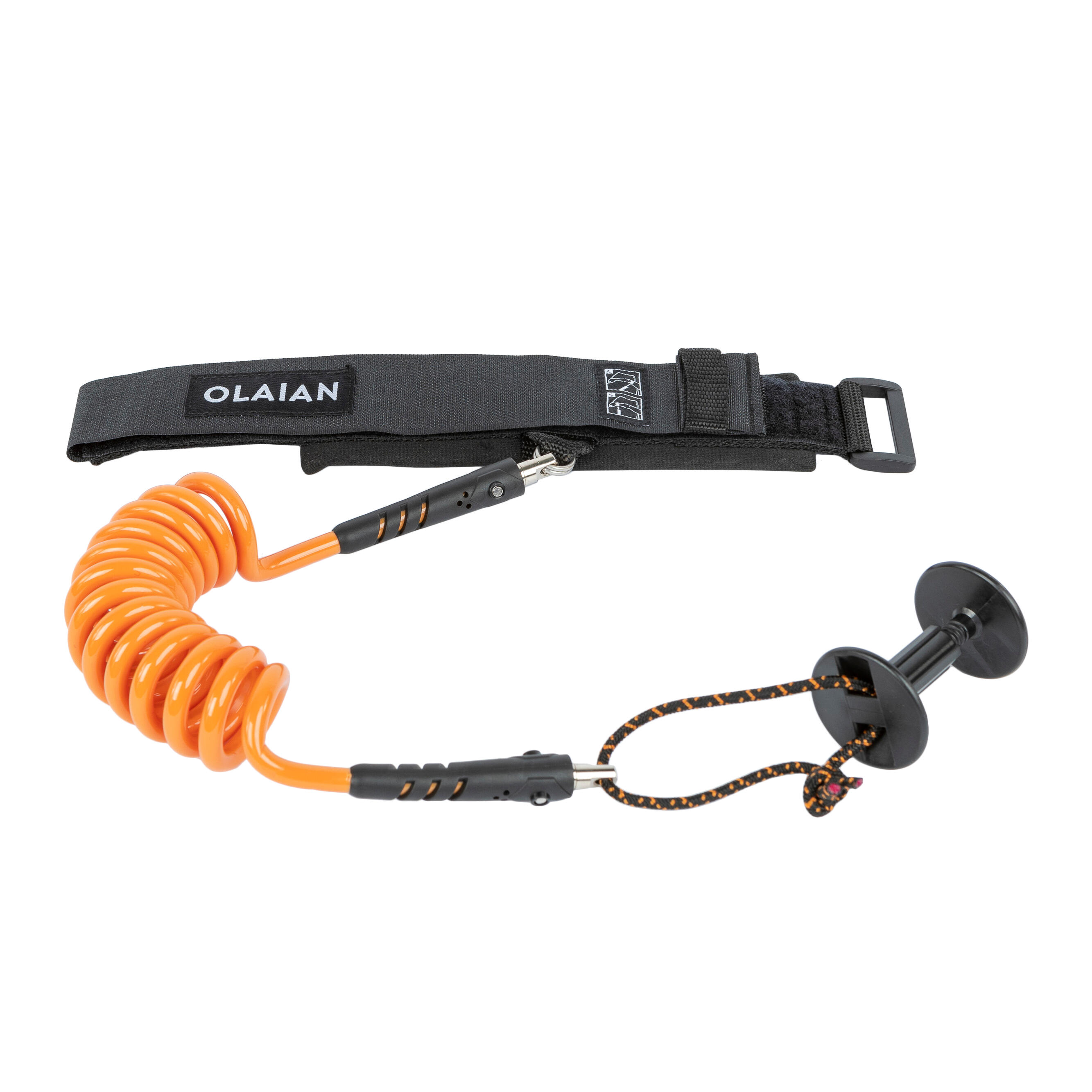 Bodyboard Leash 500 orange 2 in 1 wrist biceps Plug included 3/5