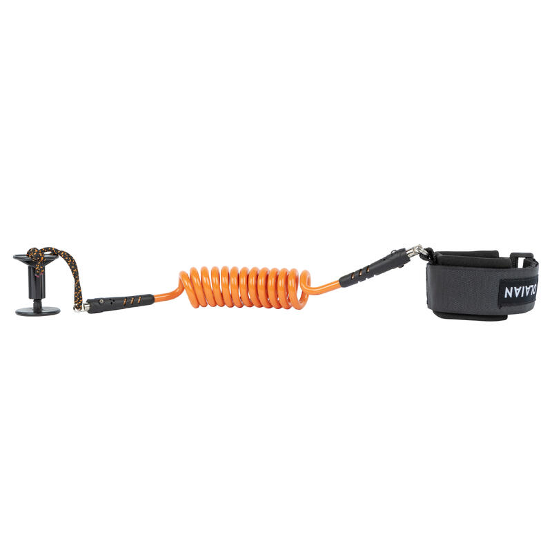 Leash bodyboard 500 orange 2 en 1 poignet biceps. Plug inclus