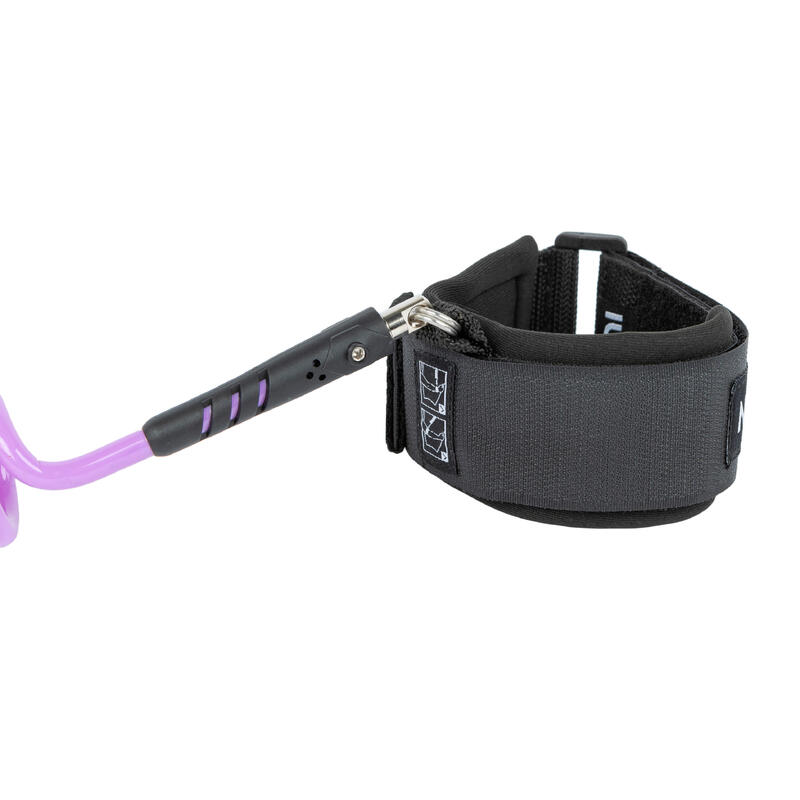 Leash bodyboard 500 violet 2 en 1 poignet biceps. Plug inclus