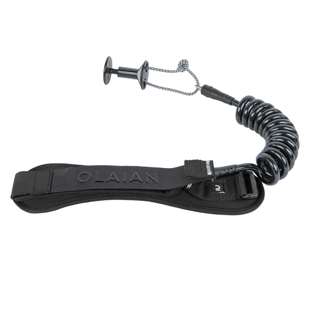 Uzica za dasku za bodyboarding BICEPS 900 spiralna 8,5 mm - crna