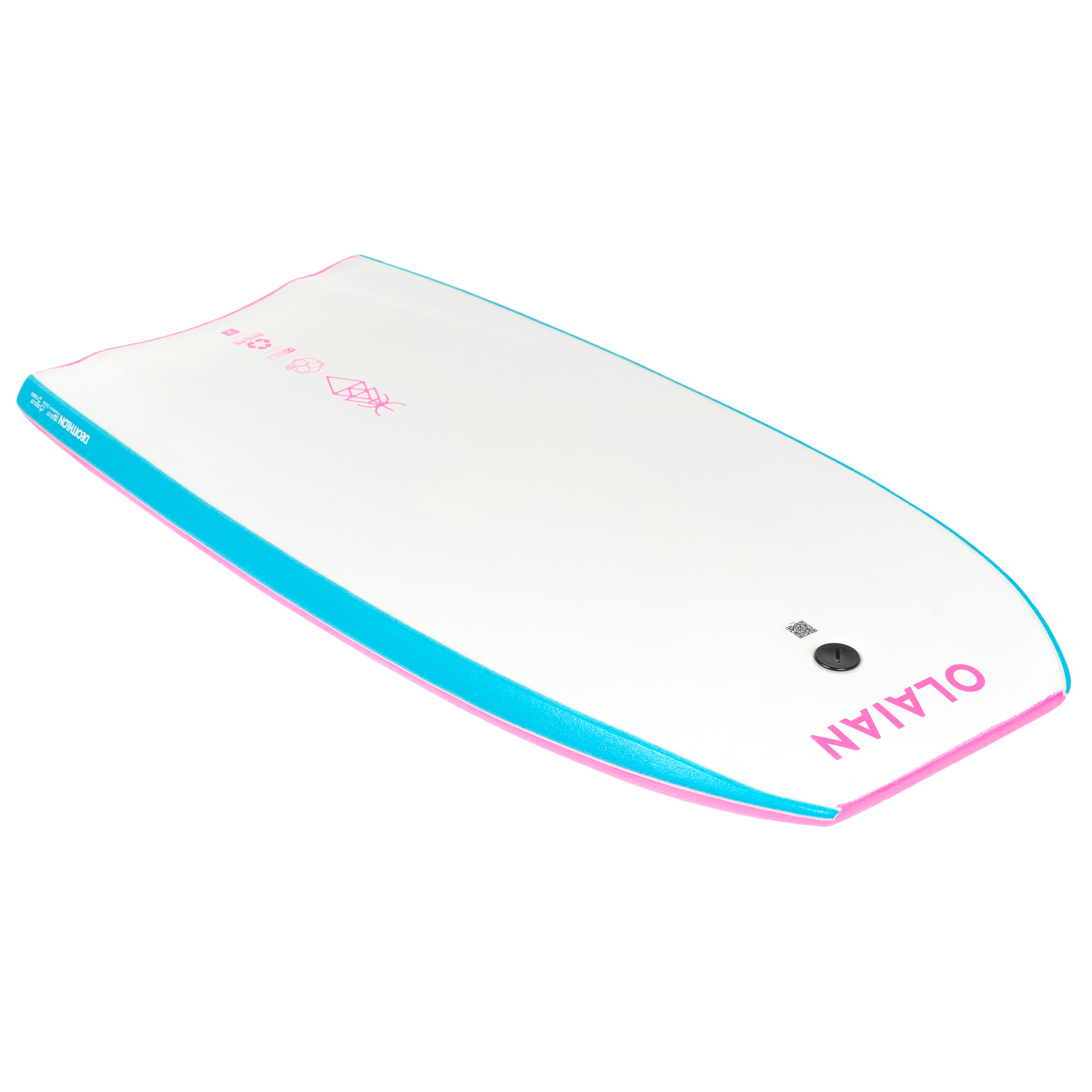 Bodyboard 500 rosa bianco con leash