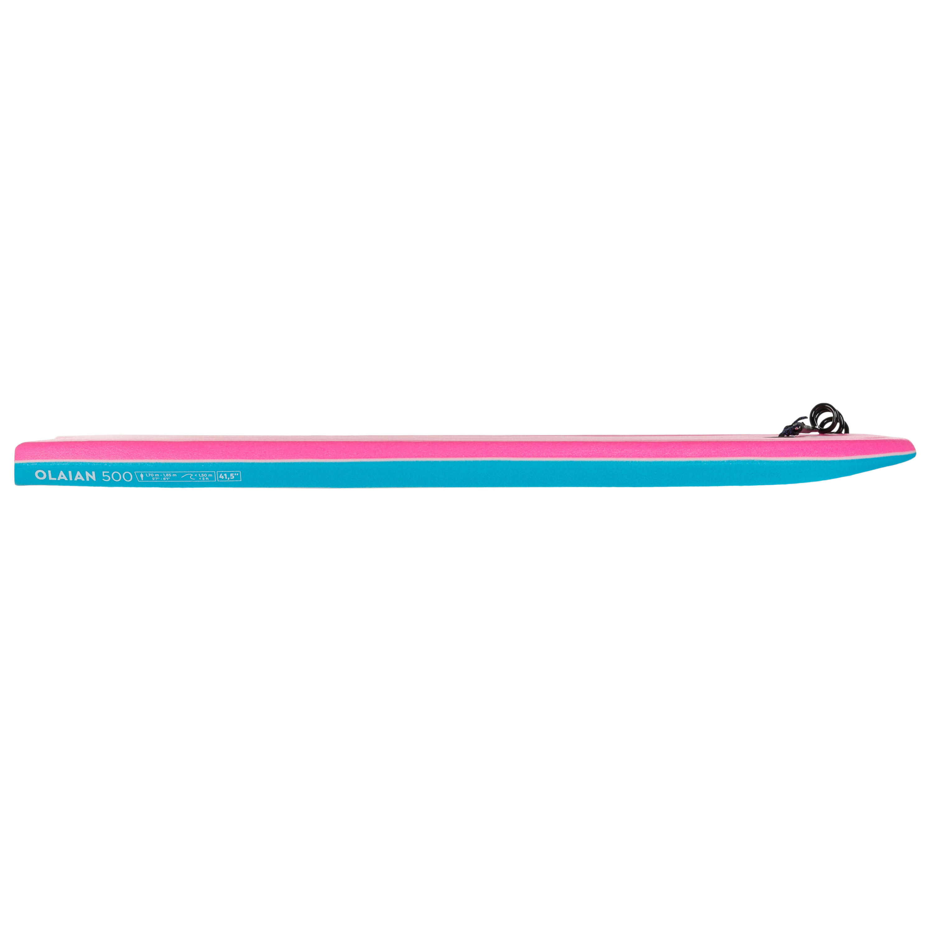 Bodyboard 500 pink white with leash 3/9