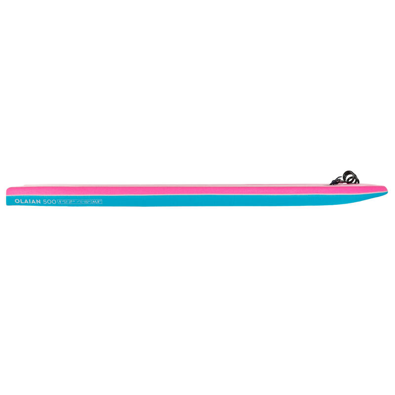 Bodyboard 500 rose blanc avec leash