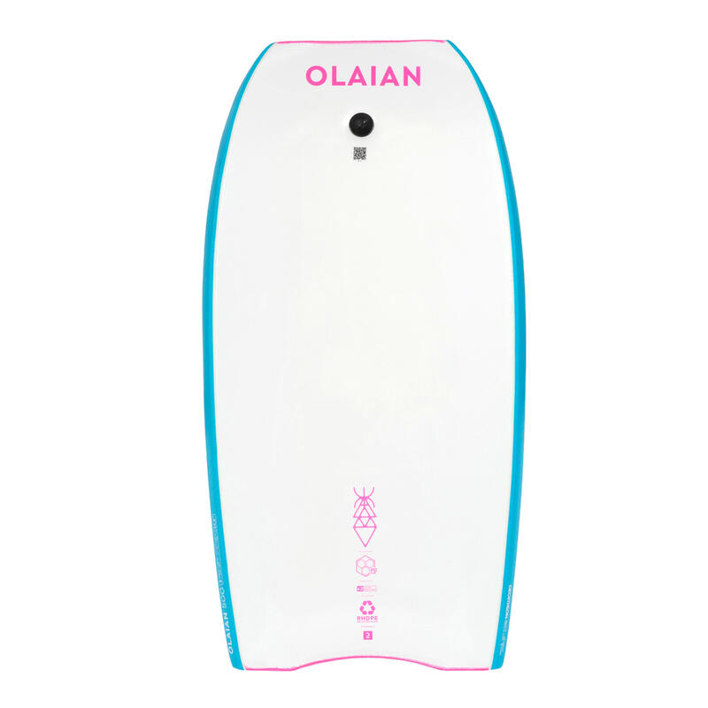 Bodyboard 500 rose blanc avec leash