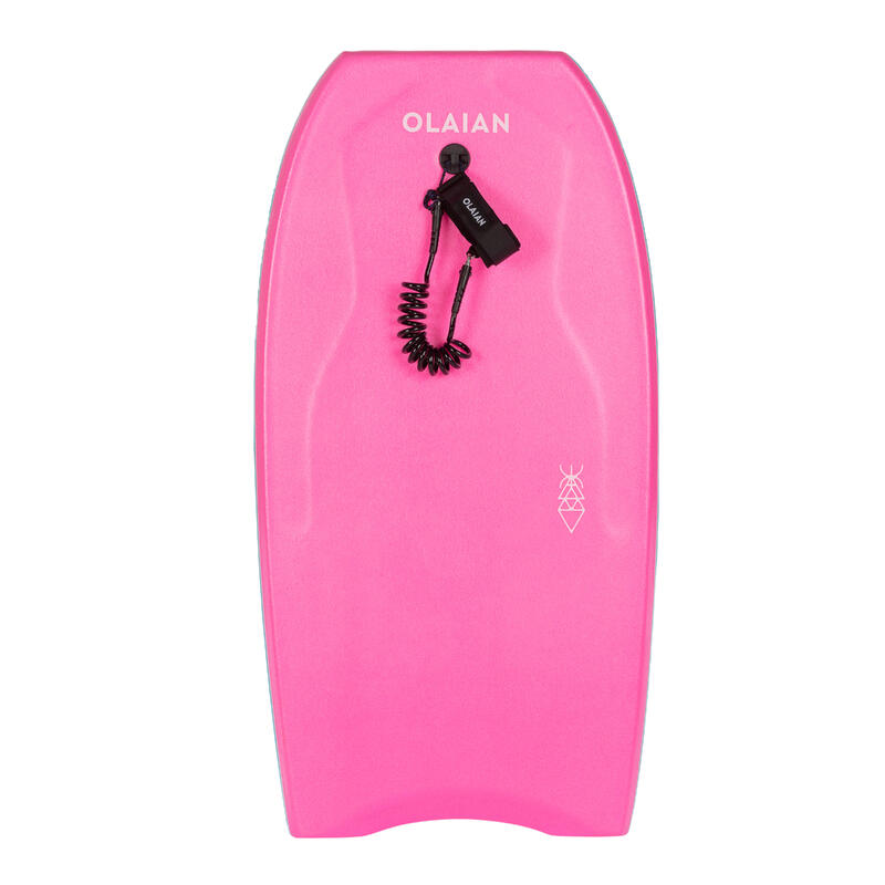 Bodyboard adulto 500 leash rosa blanco