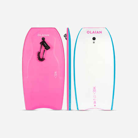 Bodyboard 500 pink white with leash