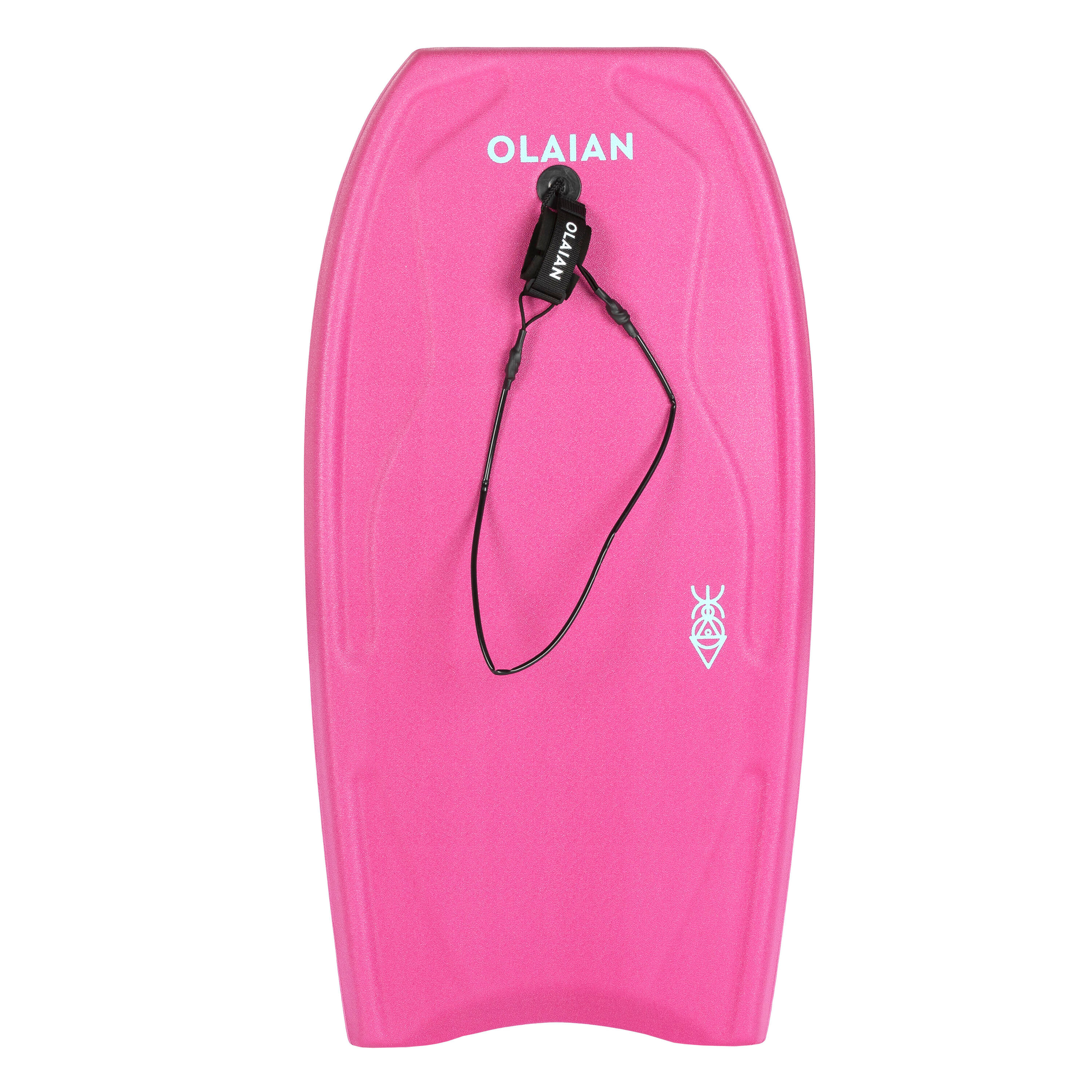 Bodyboard 100 pink blue with wrist leash 3/7