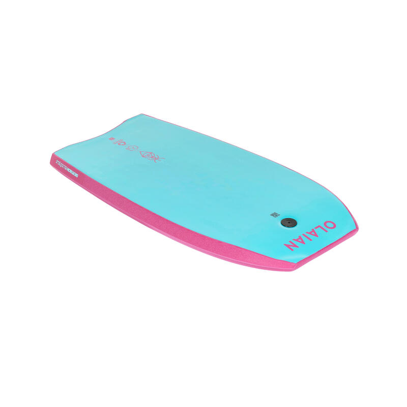 Bodyboard voor kinderen 100 roze blauw met pols leash