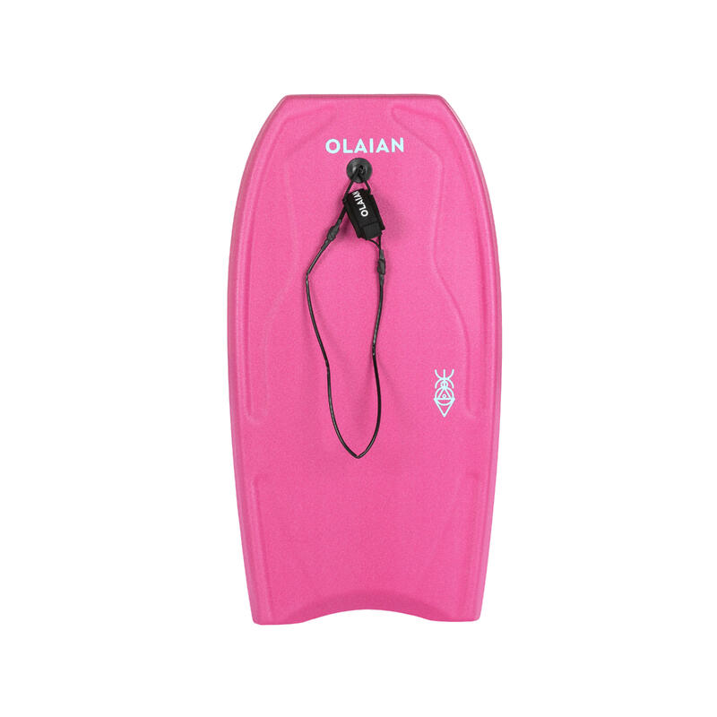 Bodyboard voor kinderen 100 roze blauw met pols leash