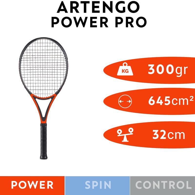 Raquette de tennis adulte - ARTENGO TR990 POWER PRO Rouge Noir 300g