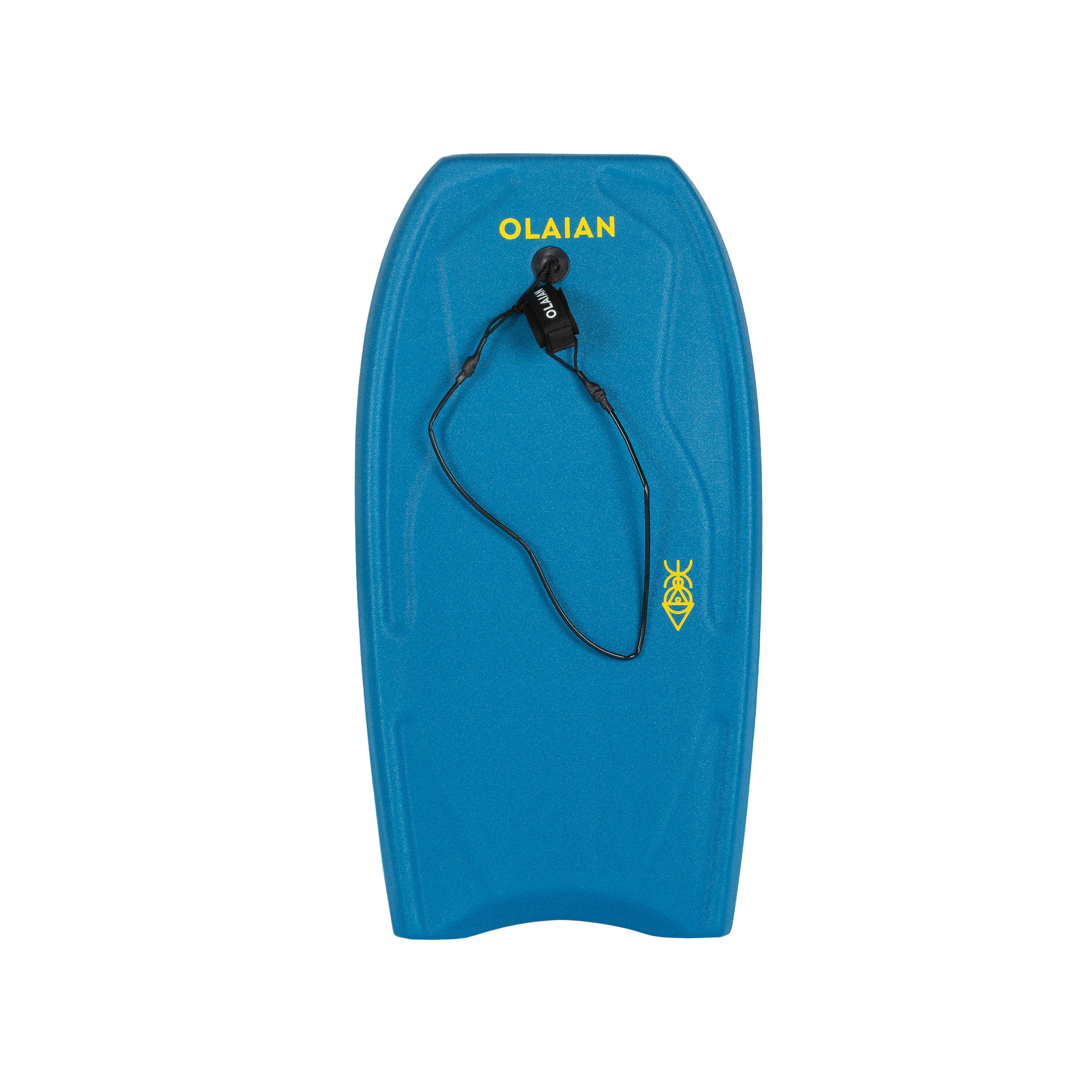 Kids bodyboard 100 blue yellow with wrist leash Size 36” -  2