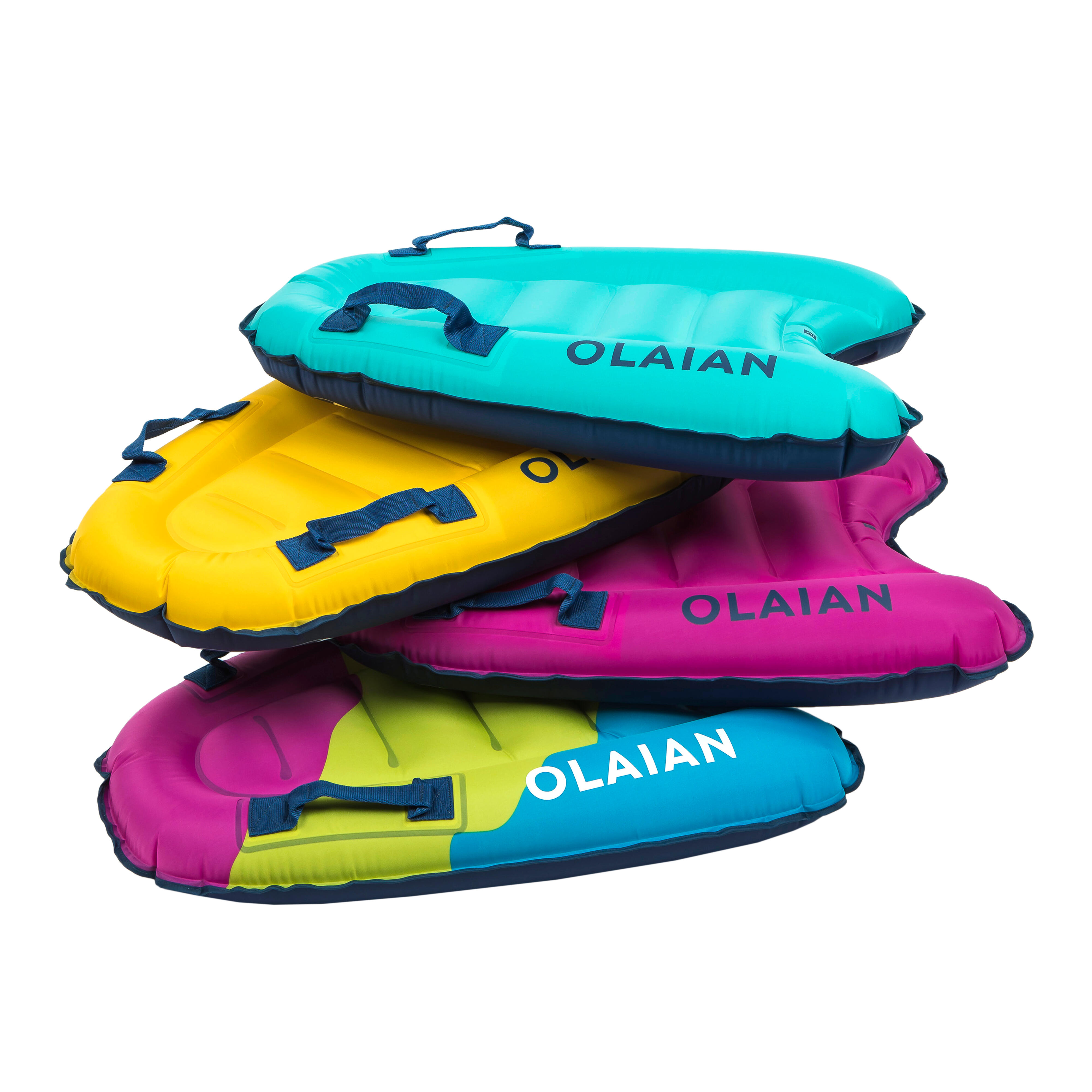 Kids’ Inflatable Bodyboard Blue Caribbean green Olaian Decathlon